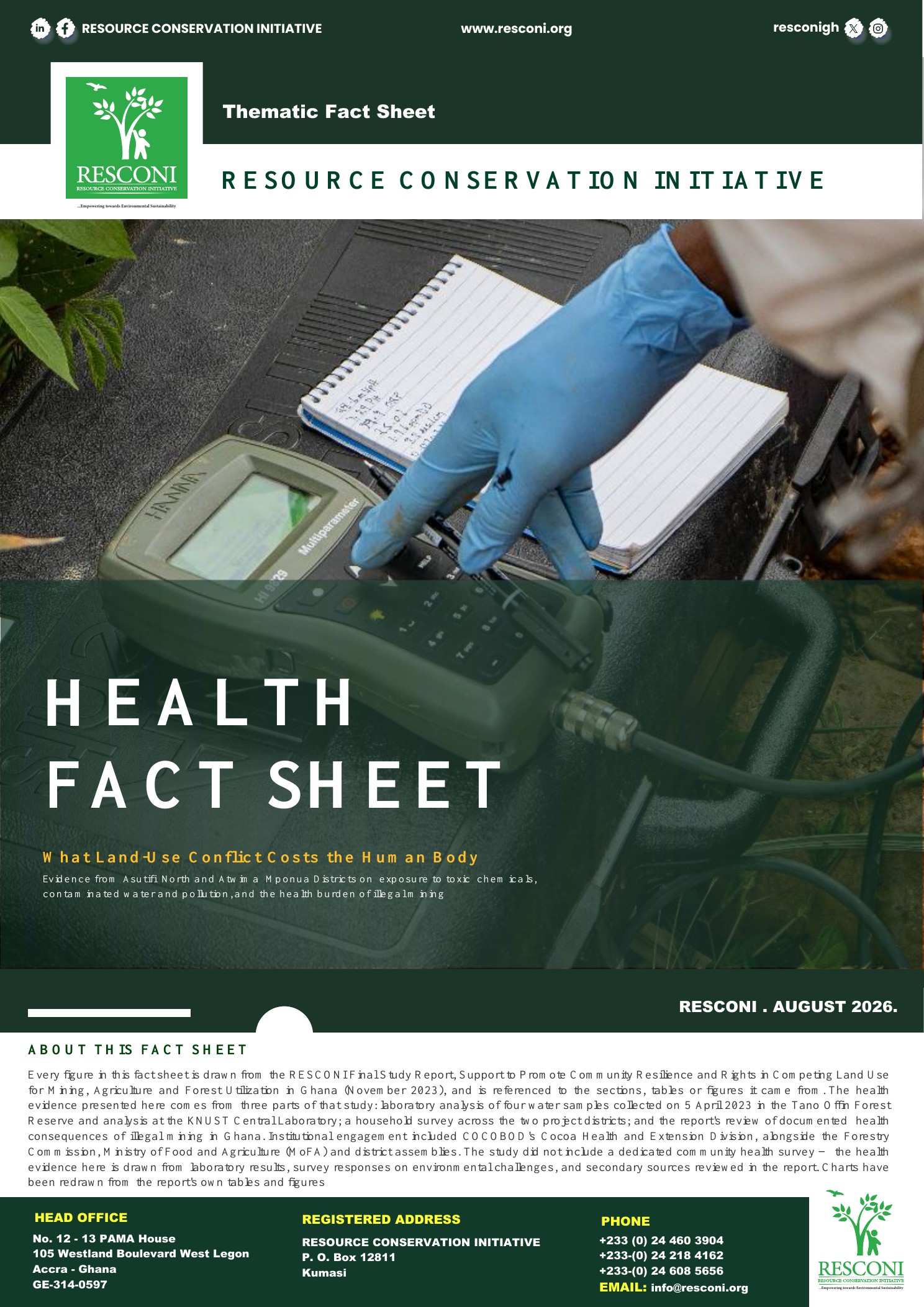 Cover of the RESCONI Health Fact Sheet